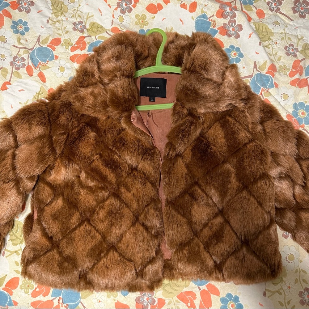 Quilted faux fur coat